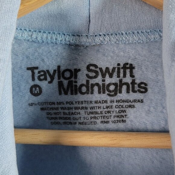 Taylor Swift Midnights Tour Hoodie Blue Medium Pullover Sweatshirt Long Sleeve - Picture 7 of 7